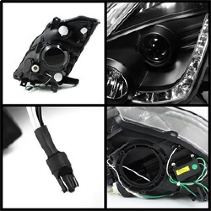 Spyder Nissan 350Z 03-05 Projector Headlights Halogen Model Only - DRL Black PRO-YD-N350Z02-DRL-BK - Bull Strap