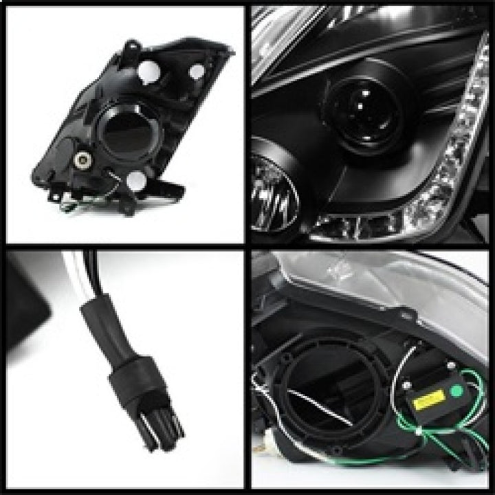 Spyder Nissan 350Z 03-05 Projector Headlights Halogen Model Only - DRL Black PRO-YD-N350Z02-DRL-BK - Bull Strap
