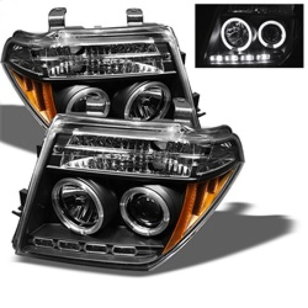Spyder Nissan Frontier 05-08 Projector Headlights LED Halo LED Blk PRO-YD-NF05-HL-BK - Bull Strap