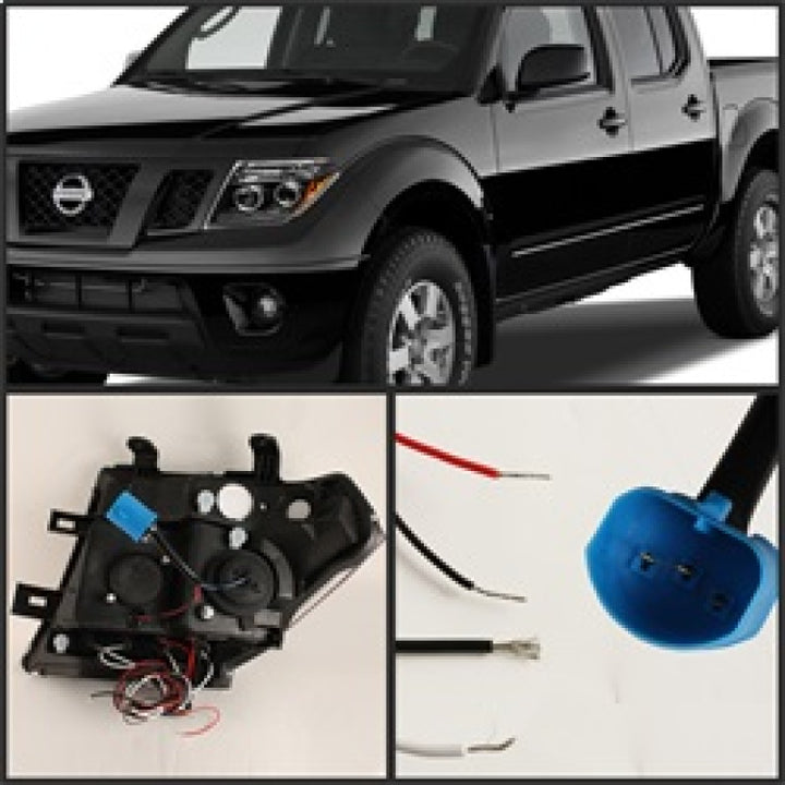 Spyder Nissan Frontier 05-08 Projector Headlights LED Halo LED Blk PRO-YD-NF05-HL-BK - Bull Strap