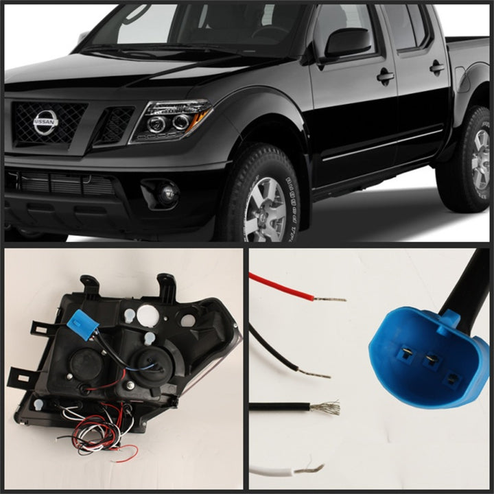 Spyder Nissan Frontier 05-08 Projector Headlights LED Halo LED Blk PRO-YD-NF05-HL-BK - Bull Strap
