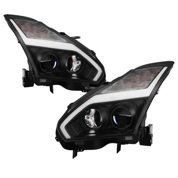 Spyder Nissan GTR R35 09-14 - Projector Headlights - DRL LED - Black - Bull Strap
