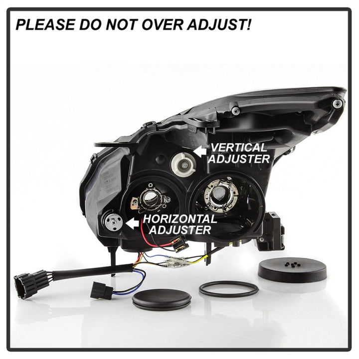 Spyder Nissan GTR R35 09-14 - Projector Headlights - DRL LED - Black - Bull Strap