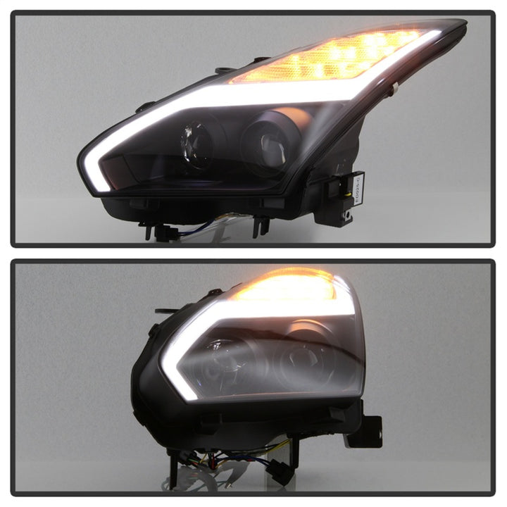 Spyder Nissan GTR R35 09-14 - Projector Headlights - DRL LED - Black - Bull Strap