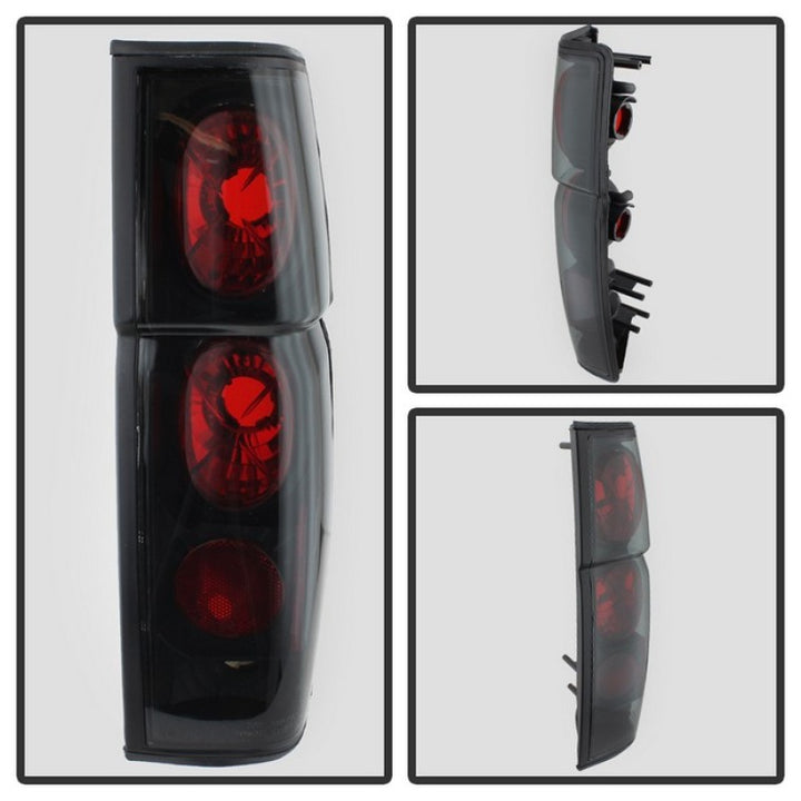 Spyder Nissan Hardbody 86-97 Euro Style Tail Lights Black Smoke ALT-YD-NH86-BSM - Bull Strap