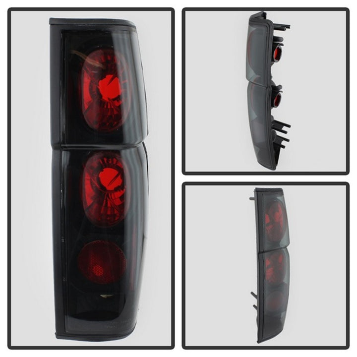 Spyder Nissan Hardbody 86-97 Euro Style Tail Lights Black Smoke ALT-YD-NH86-BSM - Bull Strap