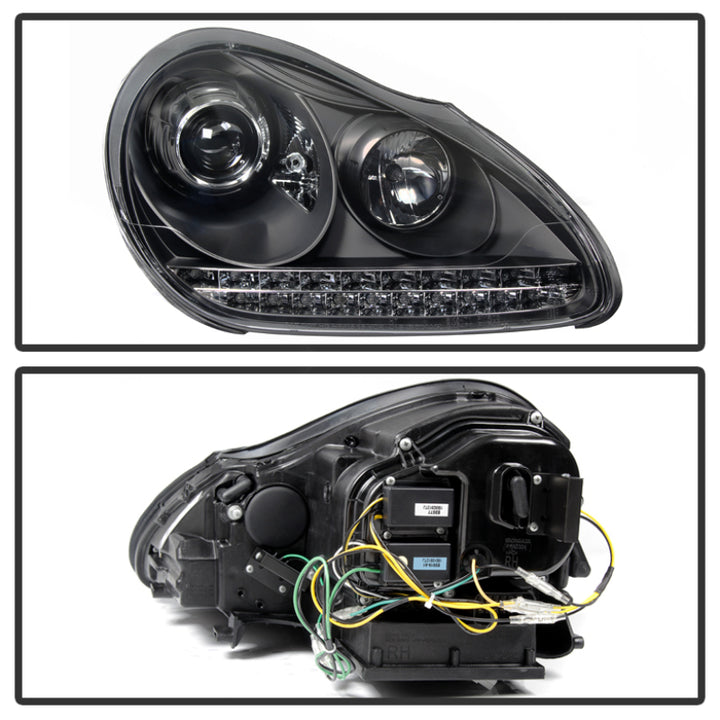 Spyder Porsche Cayenne 03-06 Projector Xenon/HID Model- DRL LED Blk PRO-YD-PCAY03-HID-DRL-BK - Bull Strap