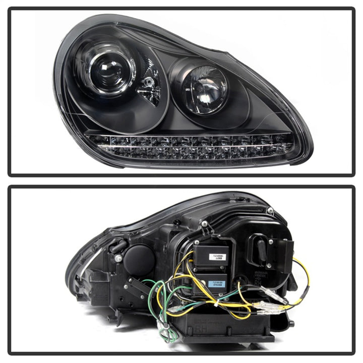Spyder Porsche Cayenne 03-06 Projector Xenon/HID Model- DRL LED Blk PRO-YD-PCAY03-HID-DRL-BK - Bull Strap