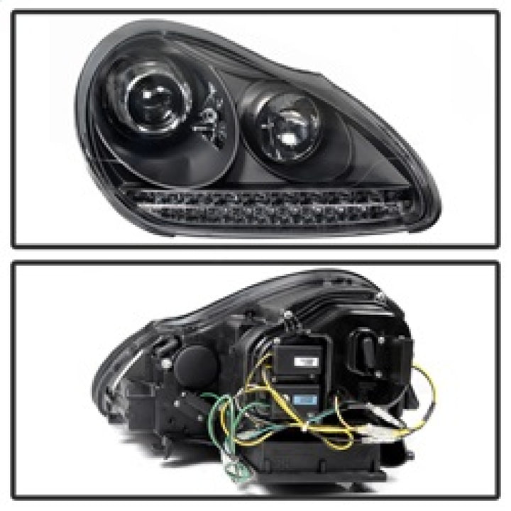 Spyder Porsche Cayenne 03-06 Projector Xenon/HID Model- DRL LED Blk PRO-YD-PCAY03-HID-DRL-BK - Bull Strap