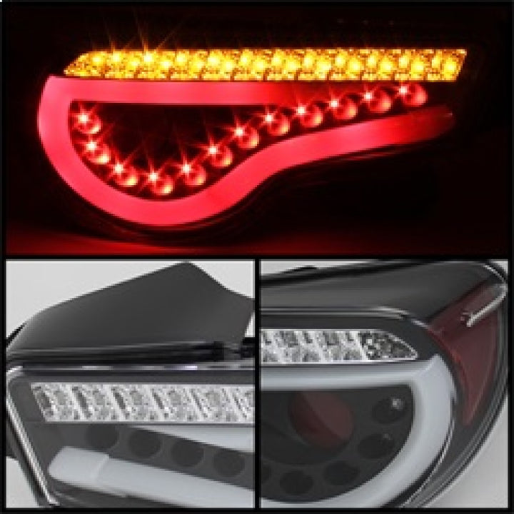 Spyder Scion FRS 12-14/Subaru BRZ 12-14 Light Bar LED Tail Lights Black ALT-YD-SFRS12-LBLED-BK - Bull Strap