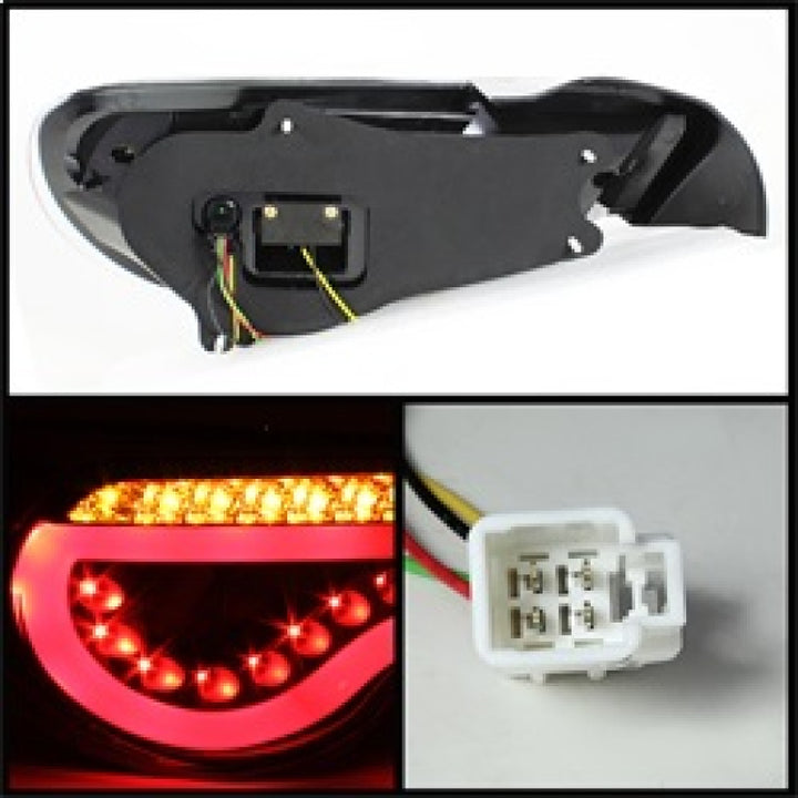 Spyder Scion FRS 12-14/Subaru BRZ 12-14 Light Bar LED Tail Lights Black ALT-YD-SFRS12-LBLED-BK - Bull Strap