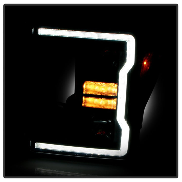 Spyder Signature 20-22 Ford F250/F350 (Halogen) Proj. Headlights - Black (PRO-YD-FS20HALSI-SEQ-BK) - Bull Strap