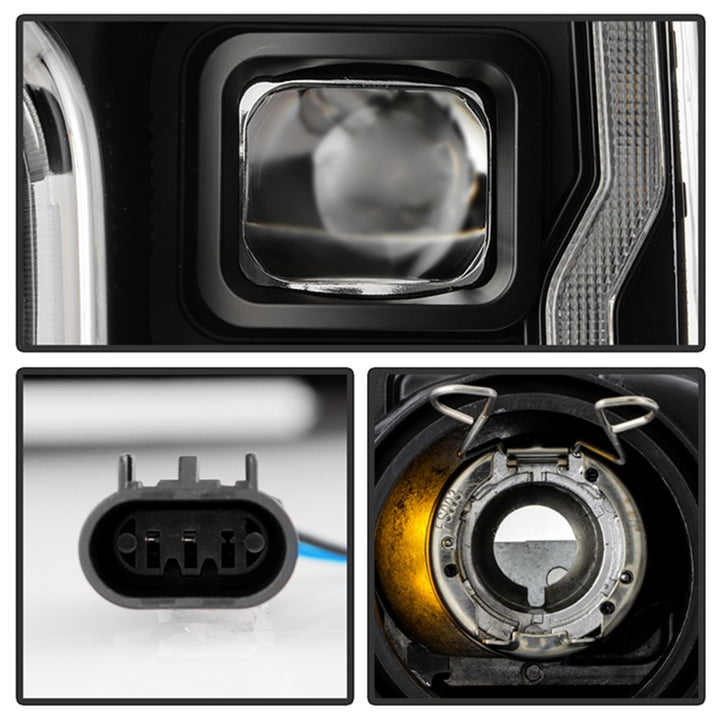 Spyder Signature 20-22 Ford F250/F350 (Halogen) Proj. Headlights - Black (PRO-YD-FS20HALSI-SEQ-BK) - Bull Strap