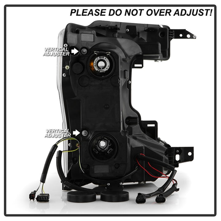 Spyder Signature 20-22 Ford F250/F350 (Halogen) Proj. Headlights - Black (PRO-YD-FS20HALSI-SEQ-BK) - Bull Strap