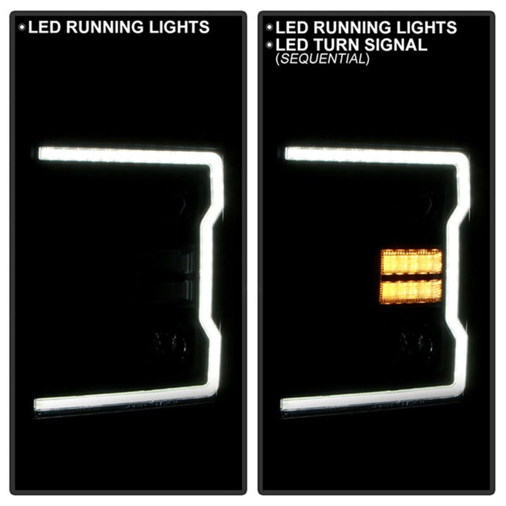 Spyder Signature 20-22 Ford F250/F350 (Halogen) Proj. Headlights - Black (PRO-YD-FS20HALSI-SEQ-BK) - Bull Strap