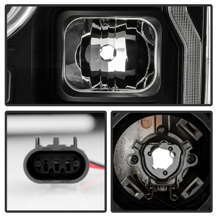 Spyder Signature 20-22 Ford F250/F350 (Halogen) Proj. Headlights - Black (PRO-YD-FS20HALSI-SEQ-BK) - Bull Strap