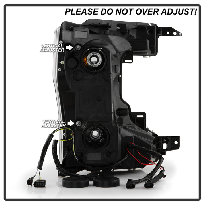 Spyder Signature 20-22 Ford F250/F350 (Halogen) Proj. Headlights - Black (PRO-YD-FS20HALSI-SEQ-BK) - Bull Strap