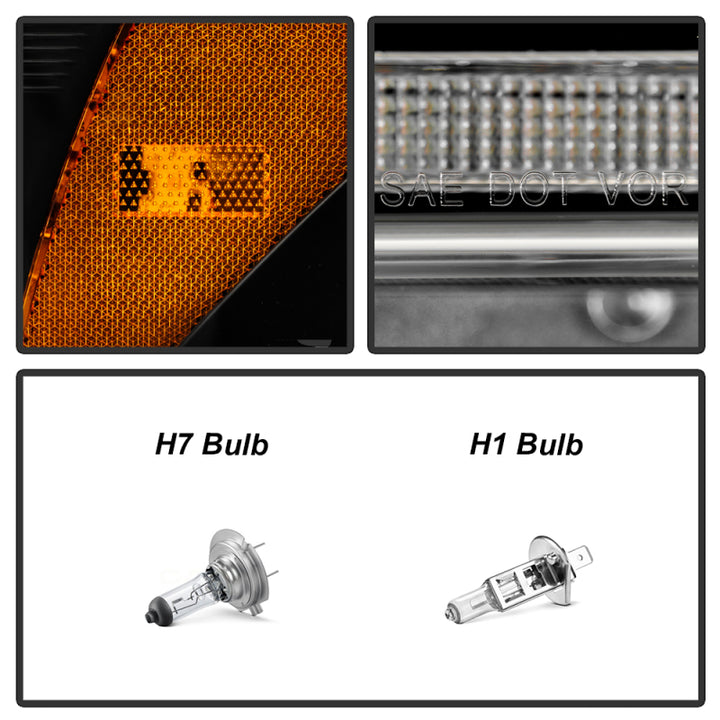 Spyder Signature 20-22 Ford F250/F350 (Halogen) Proj. Headlights - Black (PRO-YD-FS20HALSI-SEQ-BK) - Bull Strap