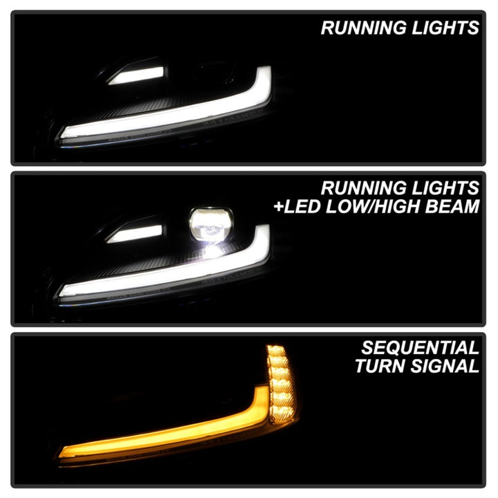 Spyder Signature Series 05-13 Chevrolet Corvette C6 Projector Headlights - Bull Strap