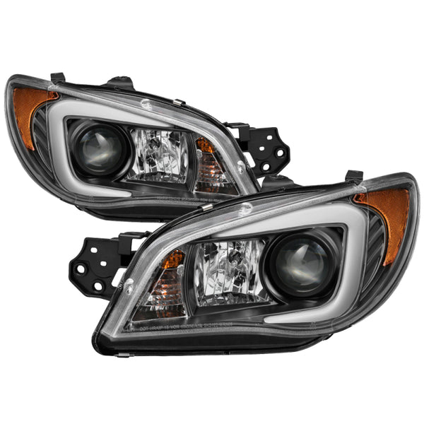Spyder Subaru WRX 06-07 Projector Headlights - HID Model Only - Black PRO-YD-SWRX06-HID-LBDRL-BK - Bull Strap