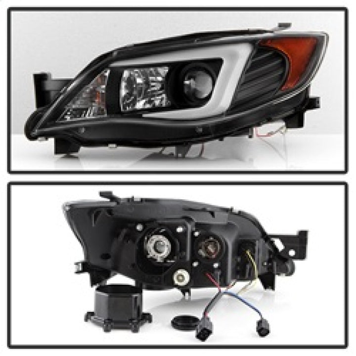 Spyder Subaru WRX 08-09 Projector Headlights - HID Model Only - Black PRO-YD-SWRX08-HID-LBDRL-BK - Bull Strap