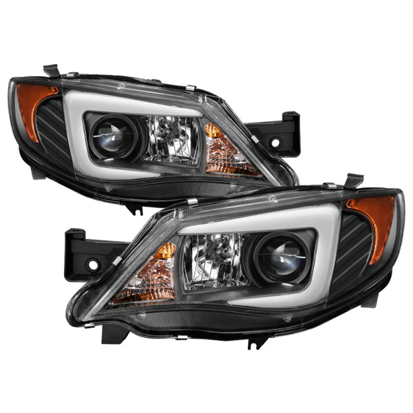 Spyder Subaru WRX 08-09 Projector Headlights - Halogen Model Only - Black PRO-YD-SWRX08-LBDRL-BK - Bull Strap