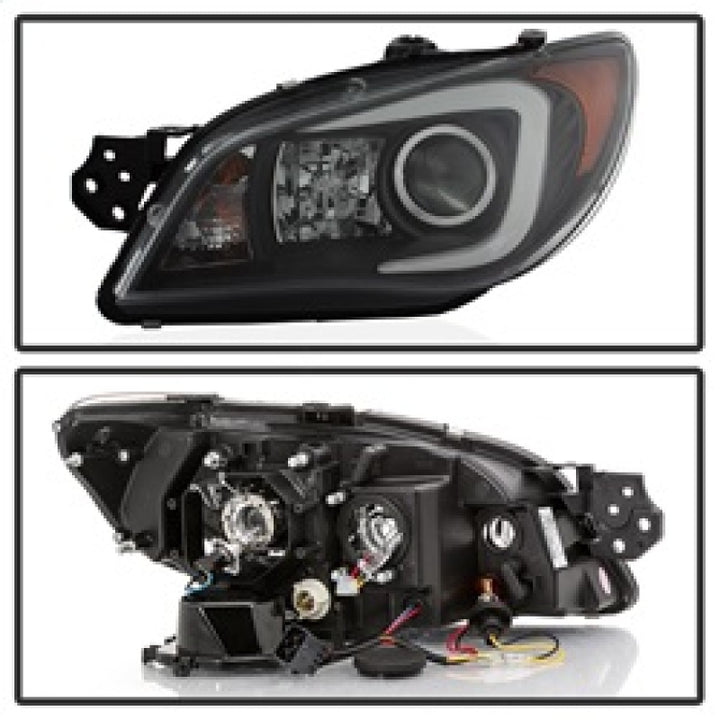 Spyder Subaru WRX 2006-2007 Projector Headlights - Halogen Only - Black PRO-YD-SWRX06-LBDRL-BK - Bull Strap