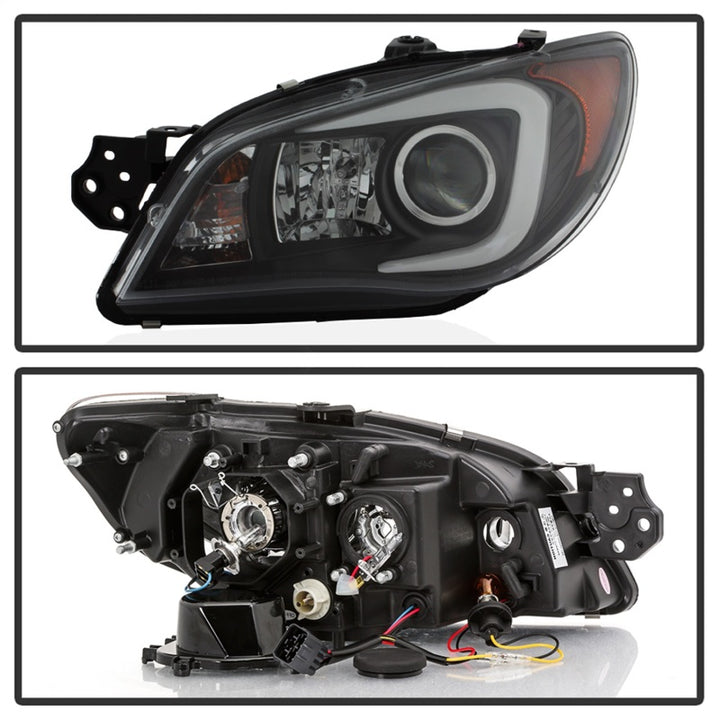 Spyder Subaru WRX 2006-2007 Projector Headlights - Halogen Only - Black PRO-YD-SWRX06-LBDRL-BK - Bull Strap