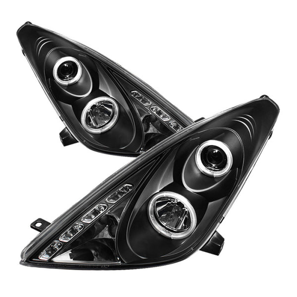 Spyder Toyota Celica 00-05 Projector Headlights LED Halo DRL Blk High H1 Low H1 PRO-YD-TCEL00-LED-BK - Bull Strap