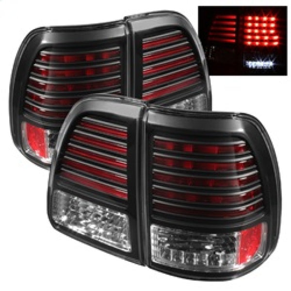 Spyder Toyota Land Cruiser 98-05 LED Tail Lights Black ALT-YD-TLAN98-LED-BK - Bull Strap