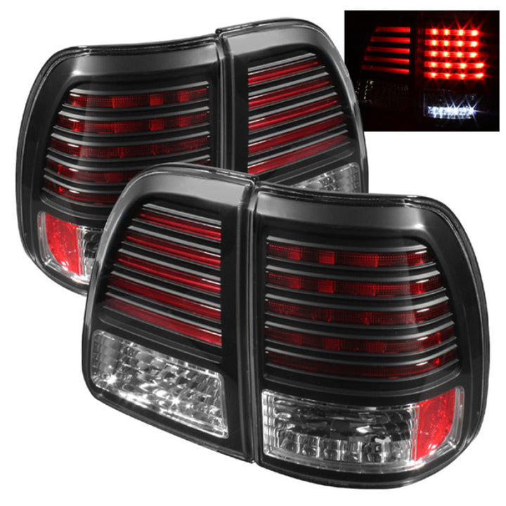 Spyder Toyota Land Cruiser 98-05 LED Tail Lights Black ALT-YD-TLAN98-LED-BK - Bull Strap