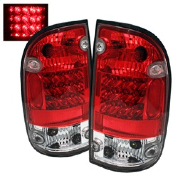 Spyder Toyota Tacoma 01-04 LED Tail Lights Red Clear ALT-YD-TT01-LED-RC - Bull Strap