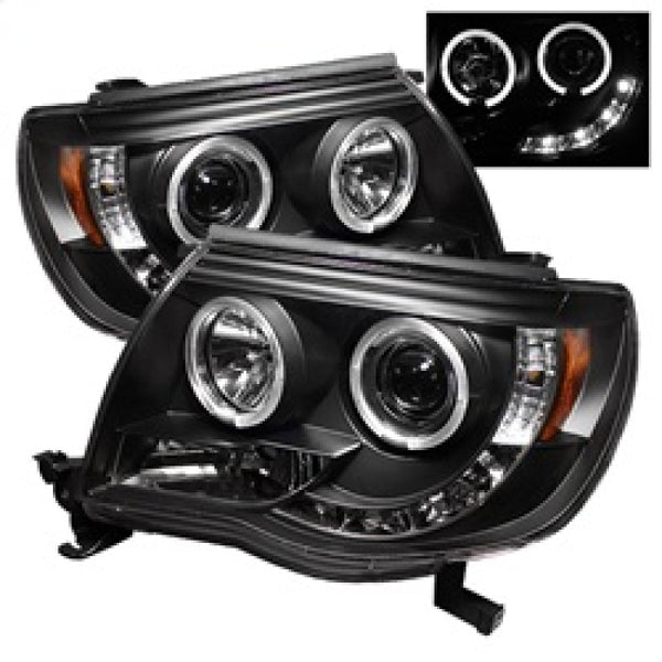 Spyder Toyota Tacoma 05-11 Projector Headlights LED Halo LED Black High H1 Low H1 PRO-YD-TT05-HL-BK - Bull Strap