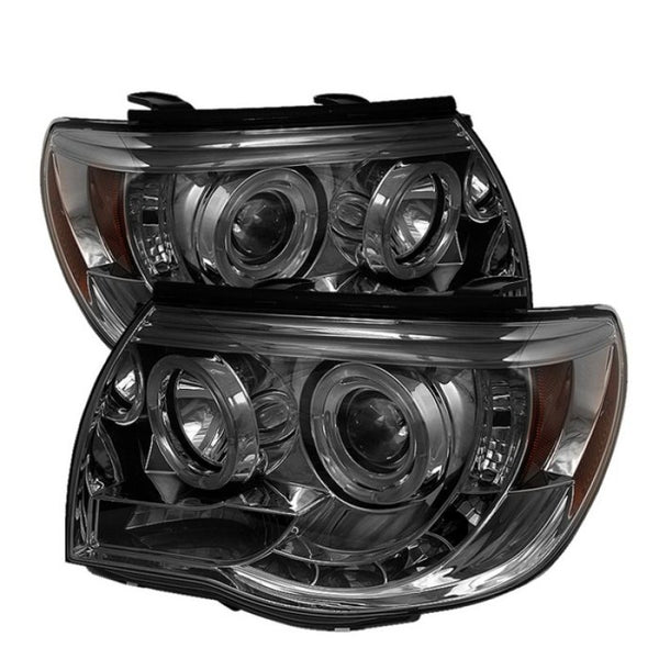 Spyder Toyota Tacoma 05-11 Projector Headlights LED Halo LED Smoke High H1 Low H1 PRO-YD-TT05-HL-SM - Bull Strap