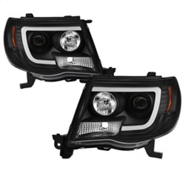 Spyder Toyota Tacoma 05-11 Projector Headlights - Light Bar DRL - Black PRO-YD-TT05V2-LB-BK - Bull Strap