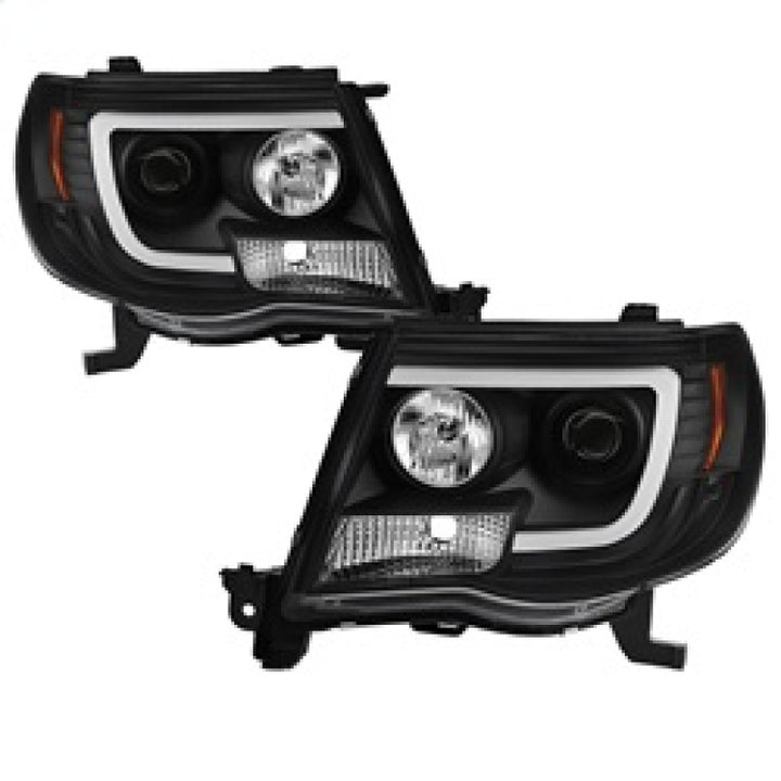 Spyder Toyota Tacoma 05-11 Projector Headlights - Light Bar DRL - Black PRO-YD-TT05V2-LB-BK - Bull Strap