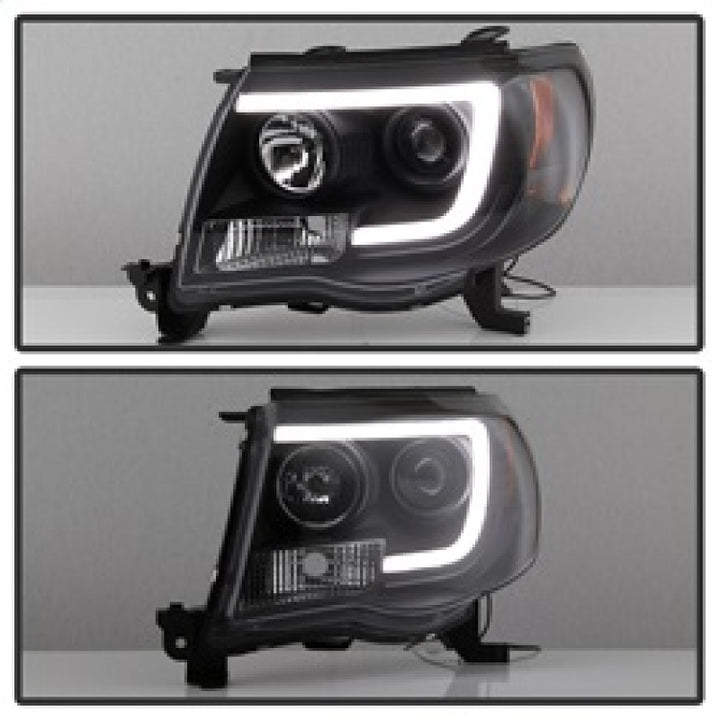 Spyder Toyota Tacoma 05-11 Projector Headlights - Light Bar DRL - Black PRO-YD-TT05V2-LB-BK - Bull Strap