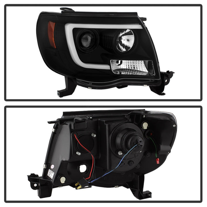 Spyder Toyota Tacoma 05-11 Projector Headlights - Light Bar DRL - Black PRO-YD-TT05V2-LB-BK - Bull Strap