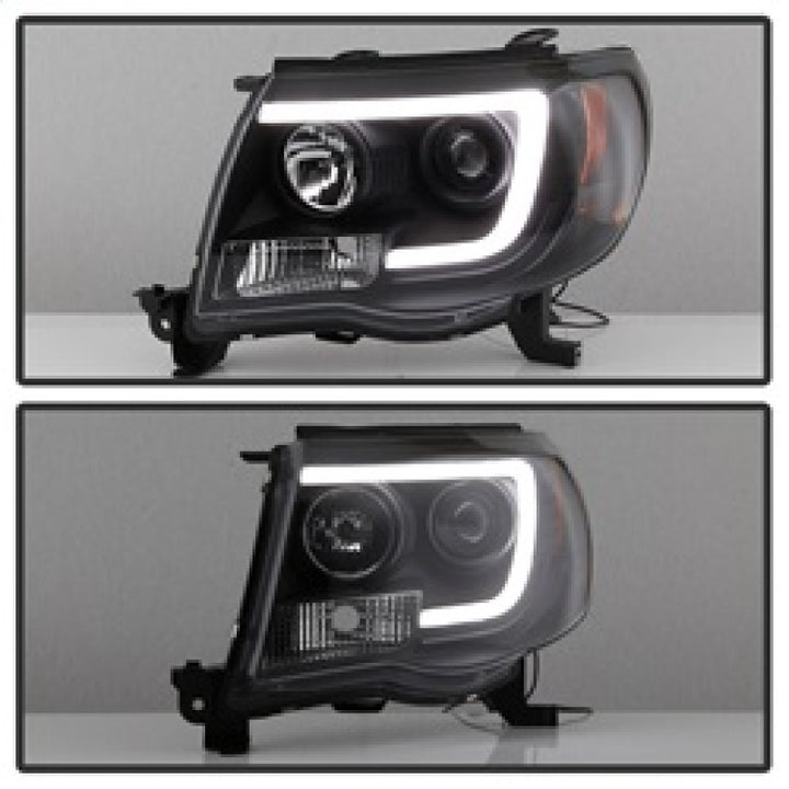 Spyder Toyota Tacoma 05-11 Projector Headlights - Light Bar DRL - Black PRO-YD-TT05V2-LB-BK - Bull Strap