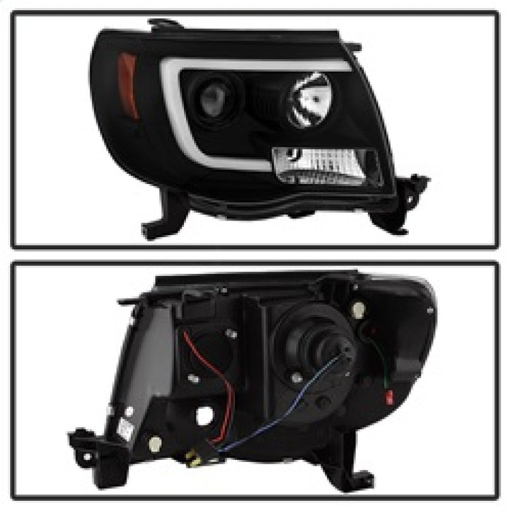 Spyder Toyota Tacoma 05-11 Projector Headlights - Light Bar DRL - Black PRO-YD-TT05V2-LB-BK - Bull Strap