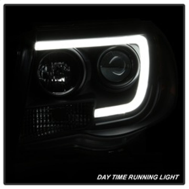Spyder Toyota Tacoma 05-11 Projector Headlights - Light Bar DRL - Black PRO-YD-TT05V2-LB-BK - Bull Strap