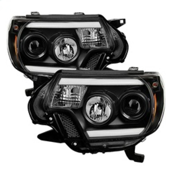 Spyder Toyota Tacoma 12-15 Projector Headlights Light Bar DRL Black PRO-YD-TT12-LBDRL-BK - Bull Strap