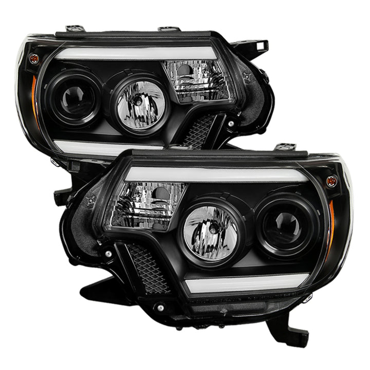 Spyder Toyota Tacoma 12-15 Projector Headlights Light Bar DRL Black PRO-YD-TT12-LBDRL-BK - Bull Strap
