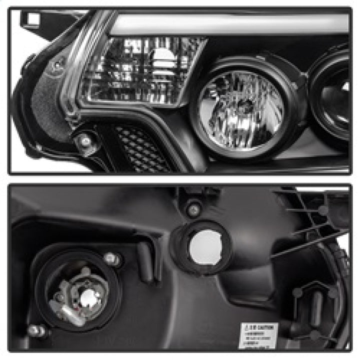 Spyder Toyota Tacoma 12-15 Projector Headlights Light Bar DRL Black PRO-YD-TT12-LBDRL-BK - Bull Strap