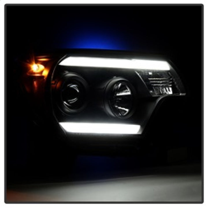 Spyder Toyota Tacoma 12-15 Projector Headlights Light Bar DRL Black PRO-YD-TT12-LBDRL-BK - Bull Strap