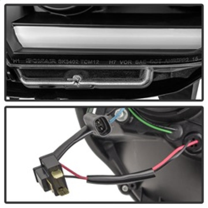 Spyder Toyota Tacoma 12-15 Projector Headlights Light Bar DRL Black PRO-YD-TT12-LBDRL-BK - Bull Strap