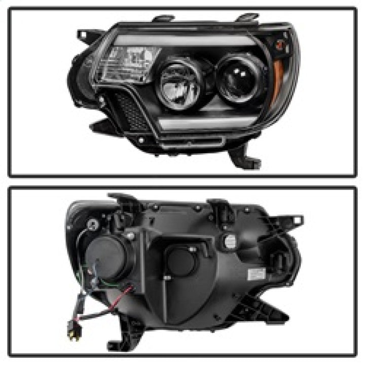 Spyder Toyota Tacoma 12-15 Projector Headlights Light Bar DRL Black PRO-YD-TT12-LBDRL-BK - Bull Strap