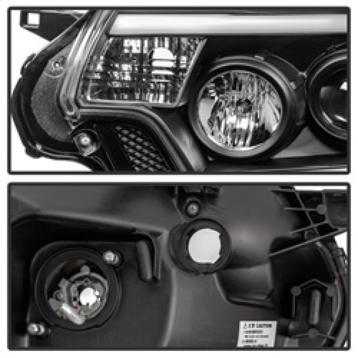 Spyder Toyota Tacoma 12-15 Projector Headlights Light Bar DRL Black PRO-YD-TT12-LBDRL-BK - Bull Strap
