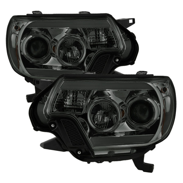 Spyder Toyota Tacoma 12-16 Projector Headlights Light Bar DRL Smoke PRO-YD-TT12-LBDRL-SM - Bull Strap