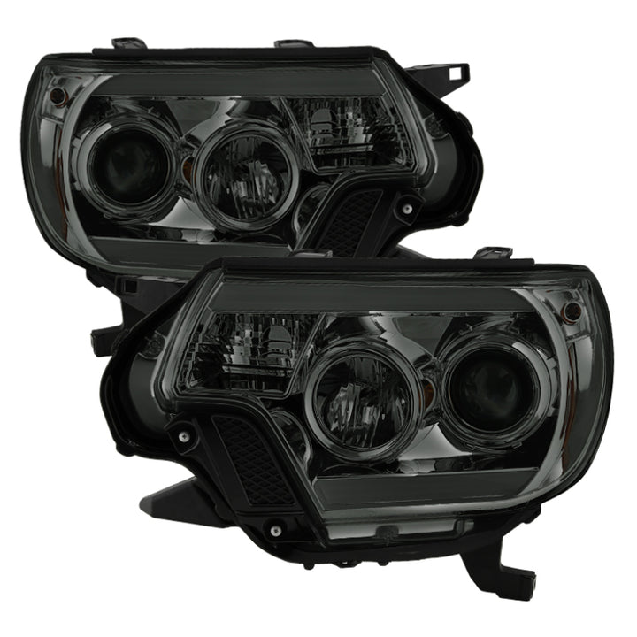 Spyder Toyota Tacoma 12-16 Projector Headlights Light Bar DRL Smoke PRO-YD-TT12-LBDRL-SM - Bull Strap